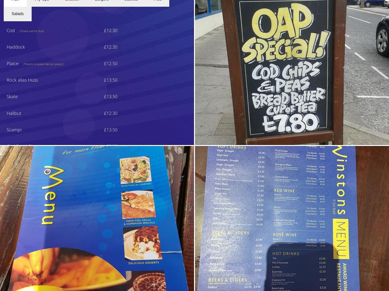 Winstons Fish Bar Menu