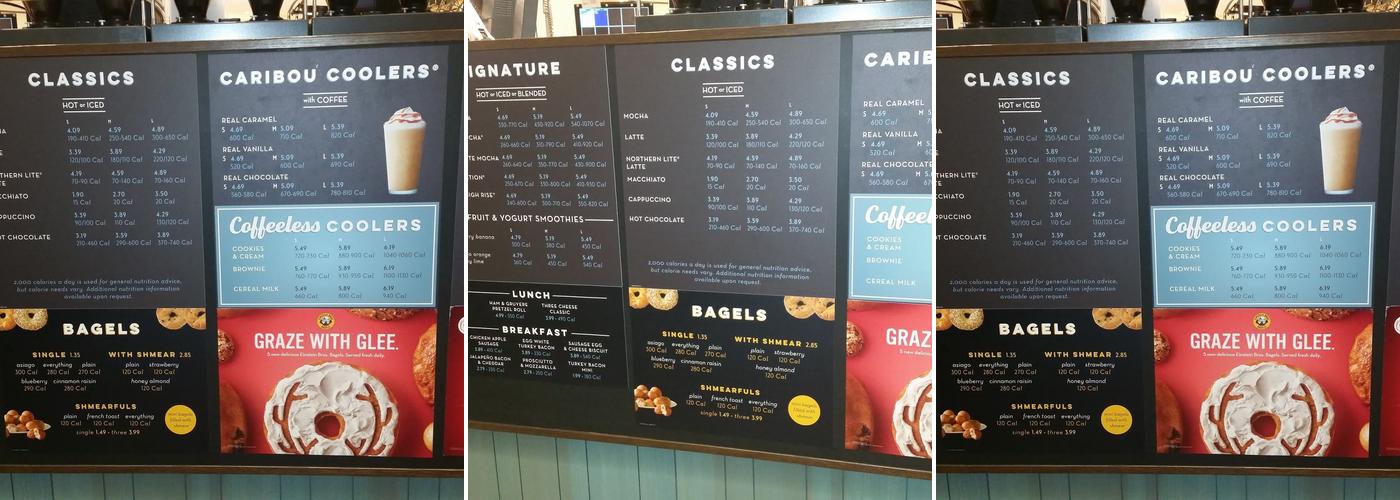 Caribou Coffee Menu