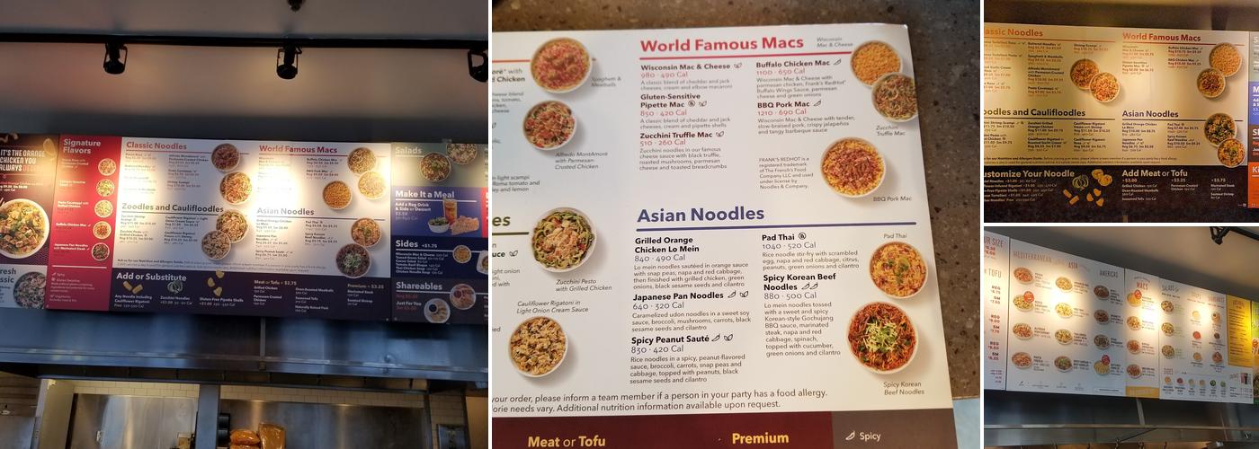 Noodles and Company Menu