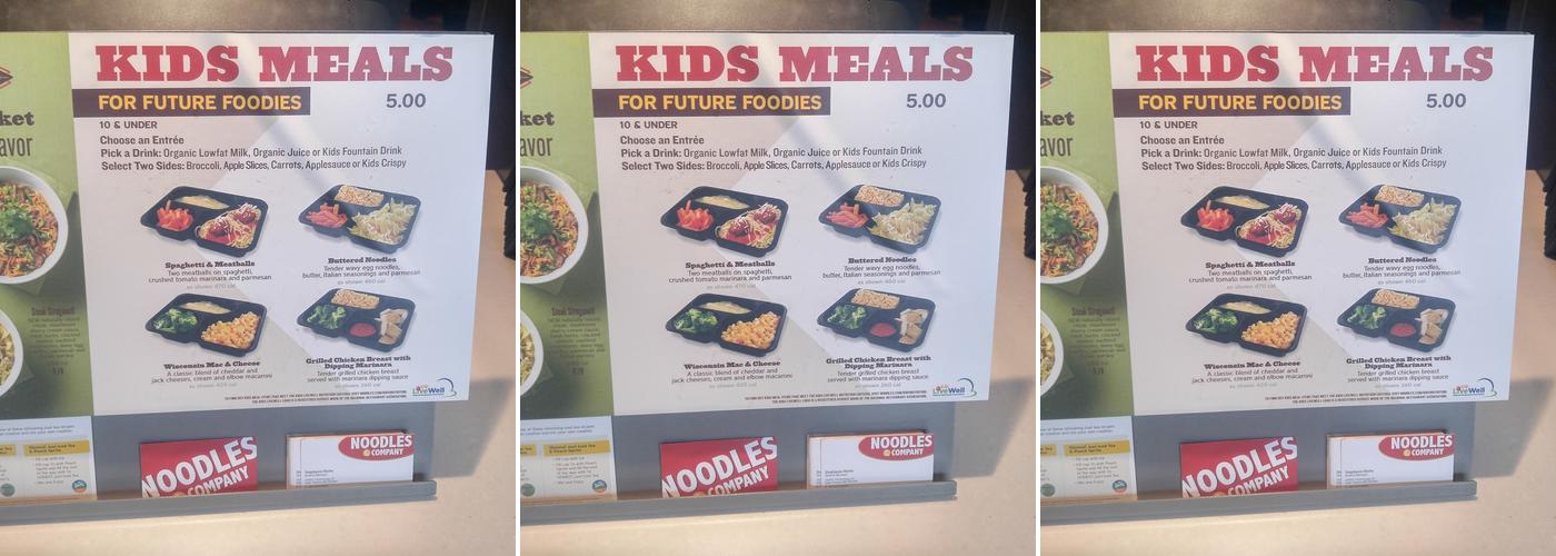 Noodles and Company Menu