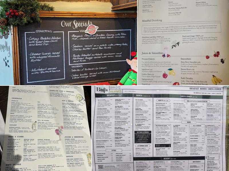 Bill's Bath Restaurant Menu