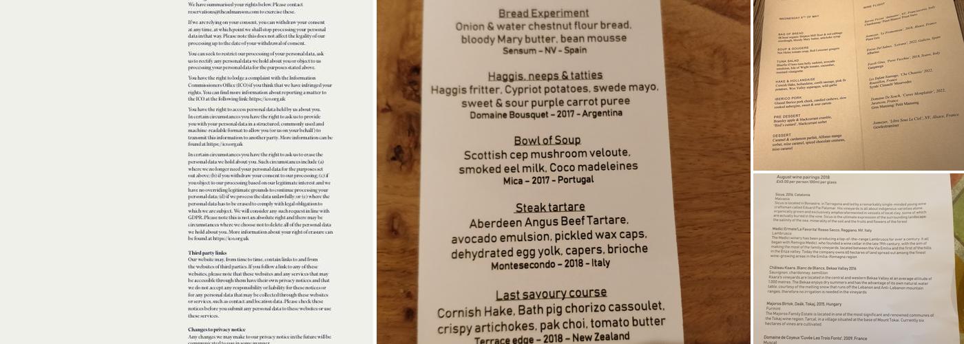 Menu Gordon Jones Menu