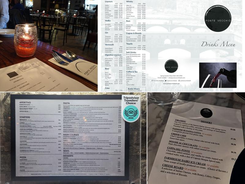 Ponte Vecchio Menu