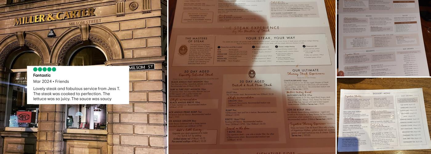 Miller & Carter Bath Menu