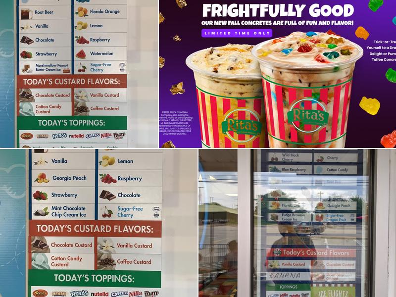 Rita's Italian Ice & Frozen Custard Menu