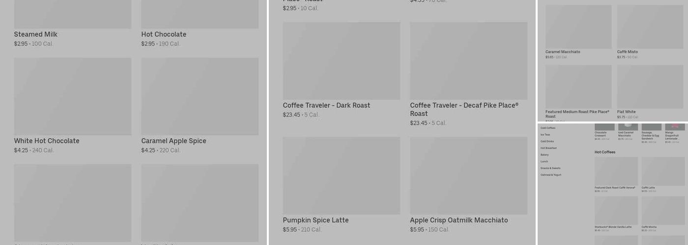 Starbucks Coffee Company Menu