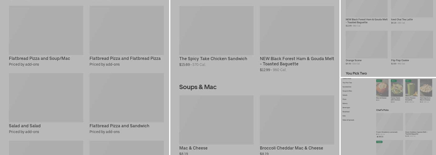 Panera Bread Menu