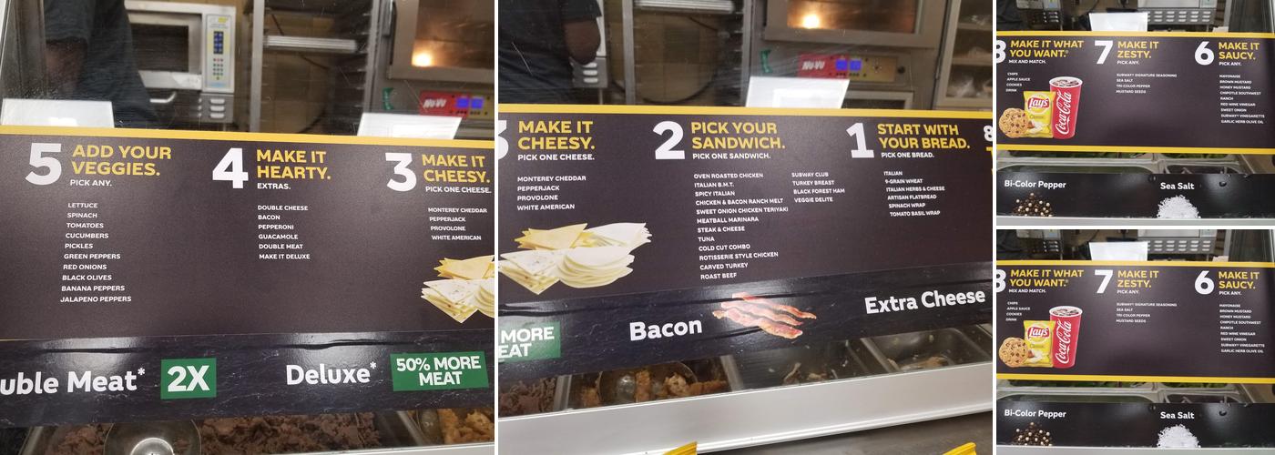 Subway Menu