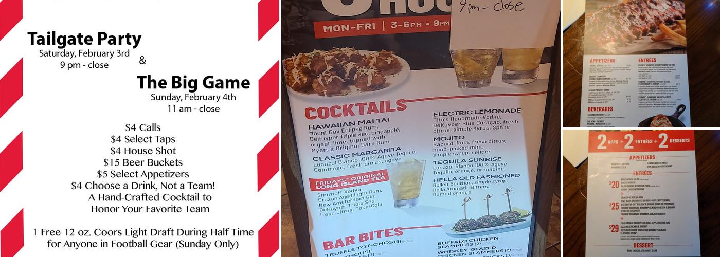 TGI Fridays Menu