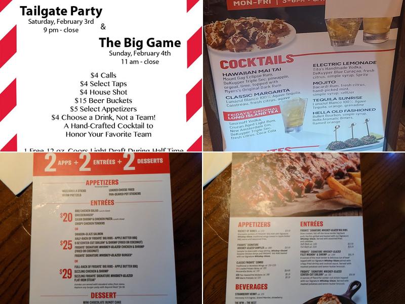 TGI Fridays Menu