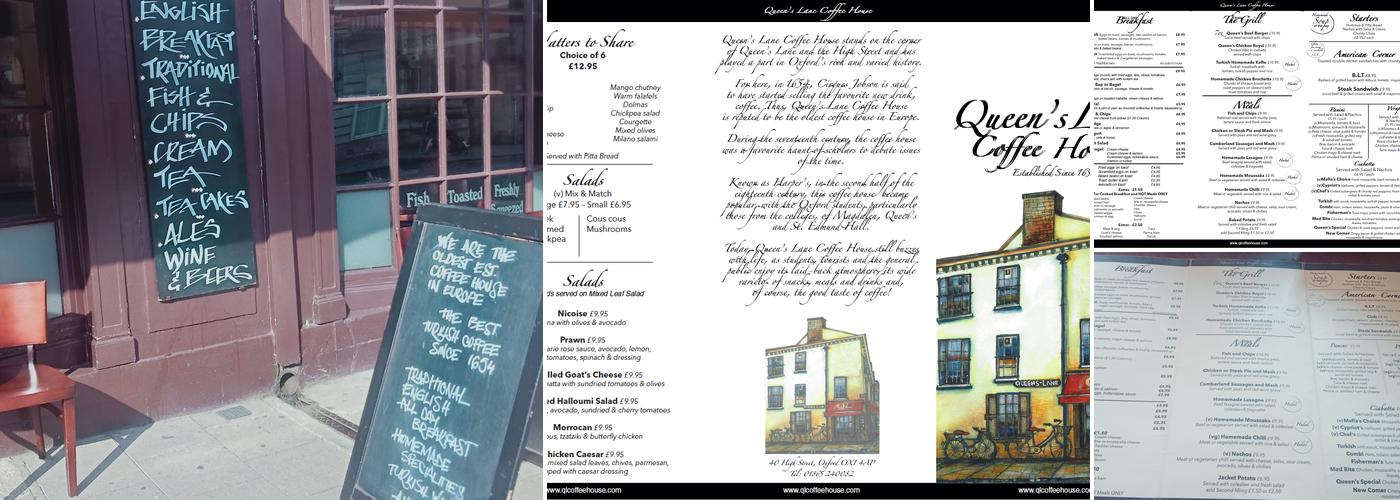 Queen's Lane Coffee House Menu