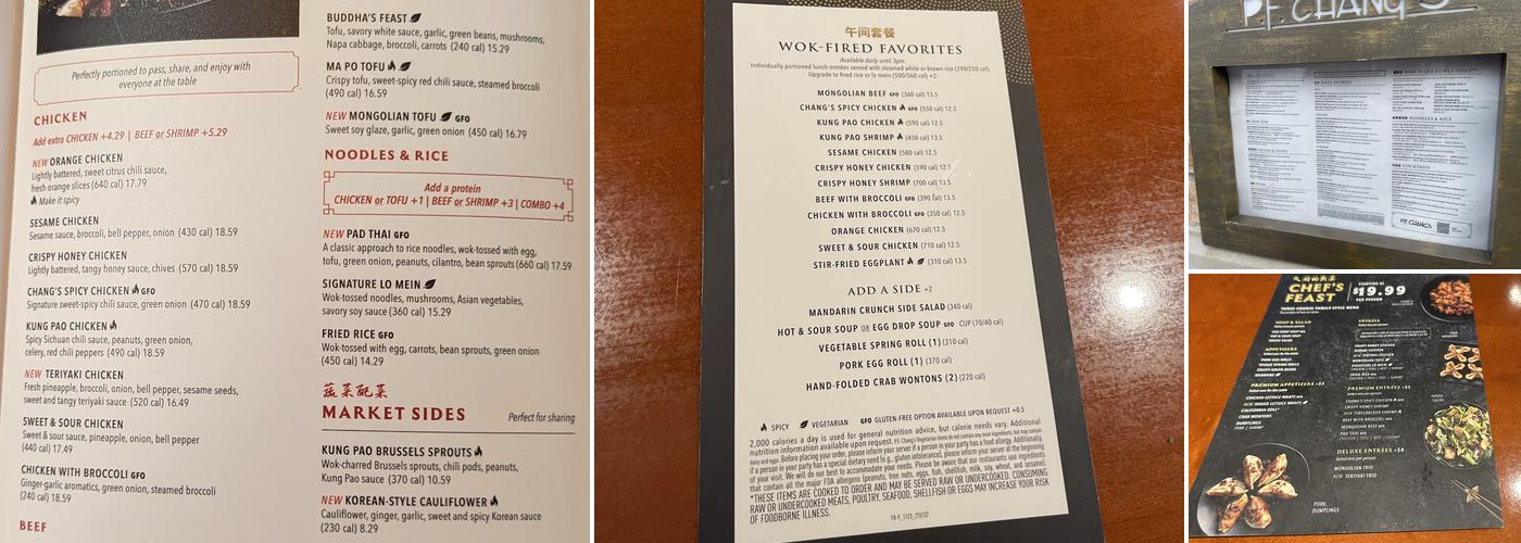 P.F. Chang's Menu