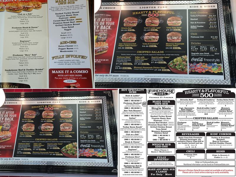 Firehouse Subs Arbor Lake Menu