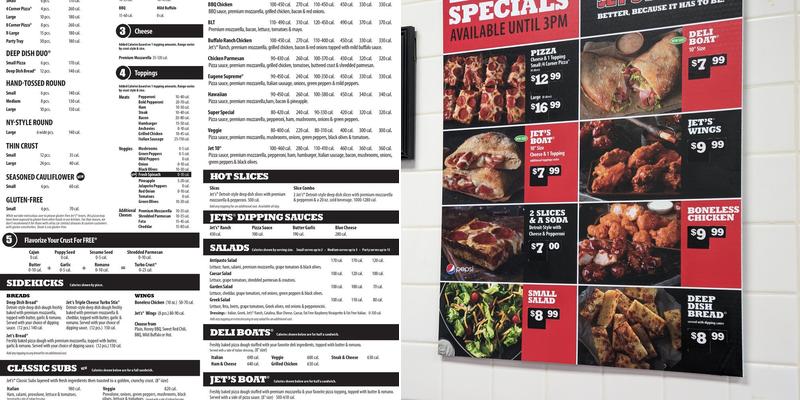 Jet's Pizza Menu