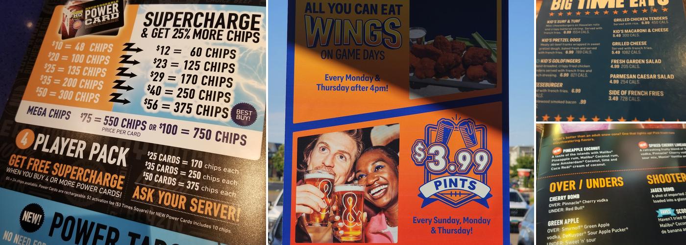 Dave & Buster's Maple Grove Menu