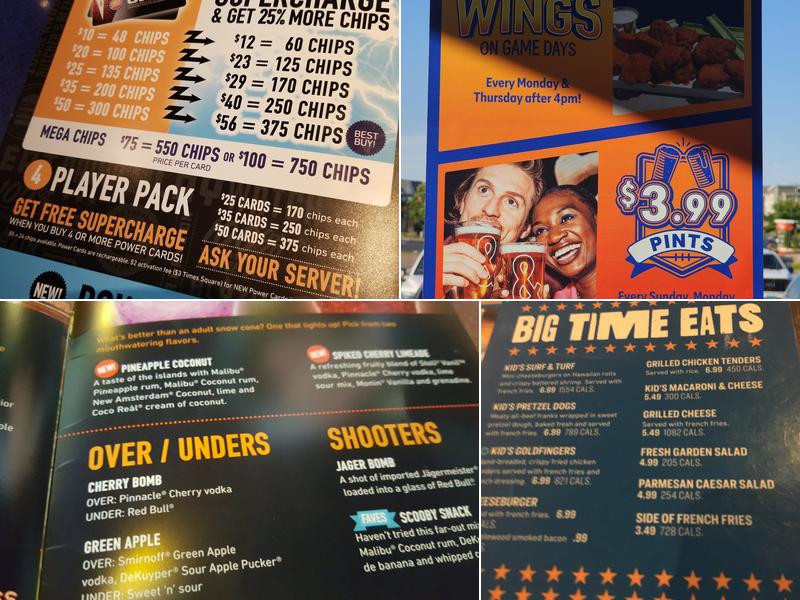 Dave & Buster's Maple Grove Menu