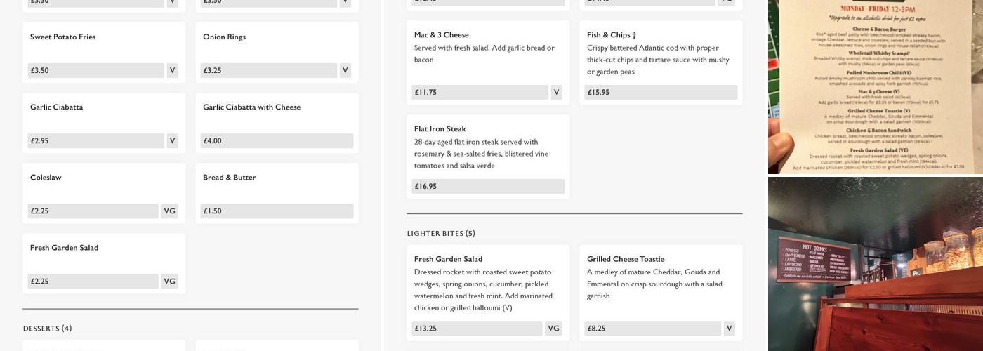 Jude The Obscure Menu