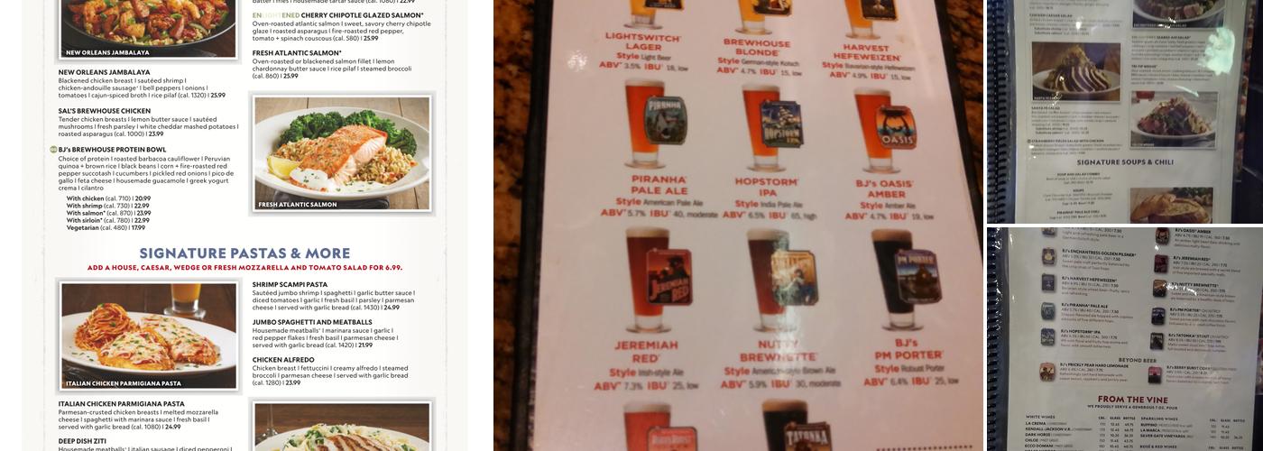 BJ's Restaurant & Brewhouse Menu