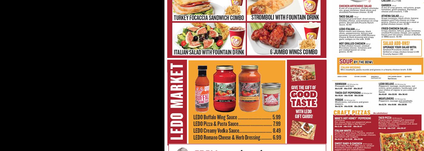 Ledo Pizza Menu