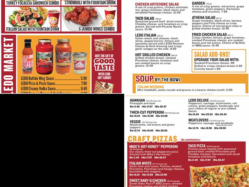 Ledo Pizza Menu