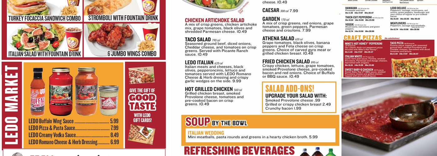Ledo Pizza Menu