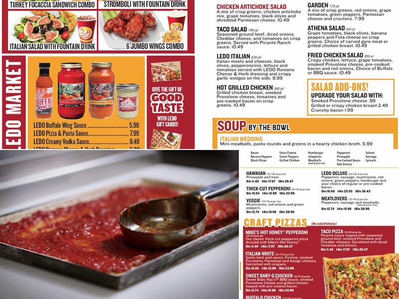 Ledo Pizza Menu
