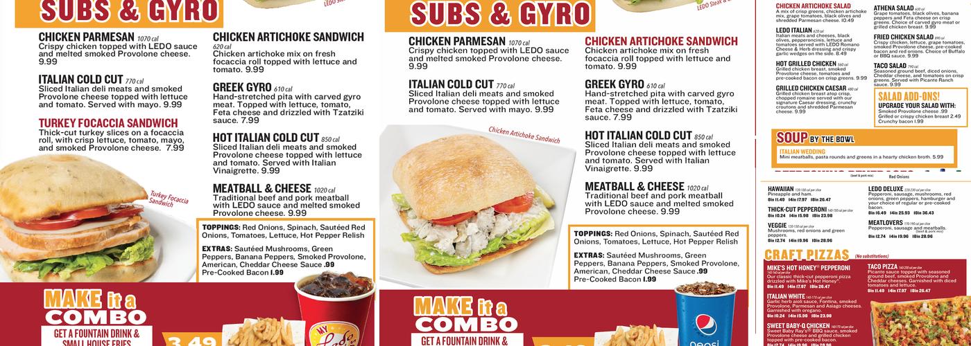 Ledo Pizza Montgomery Village, MD Menu