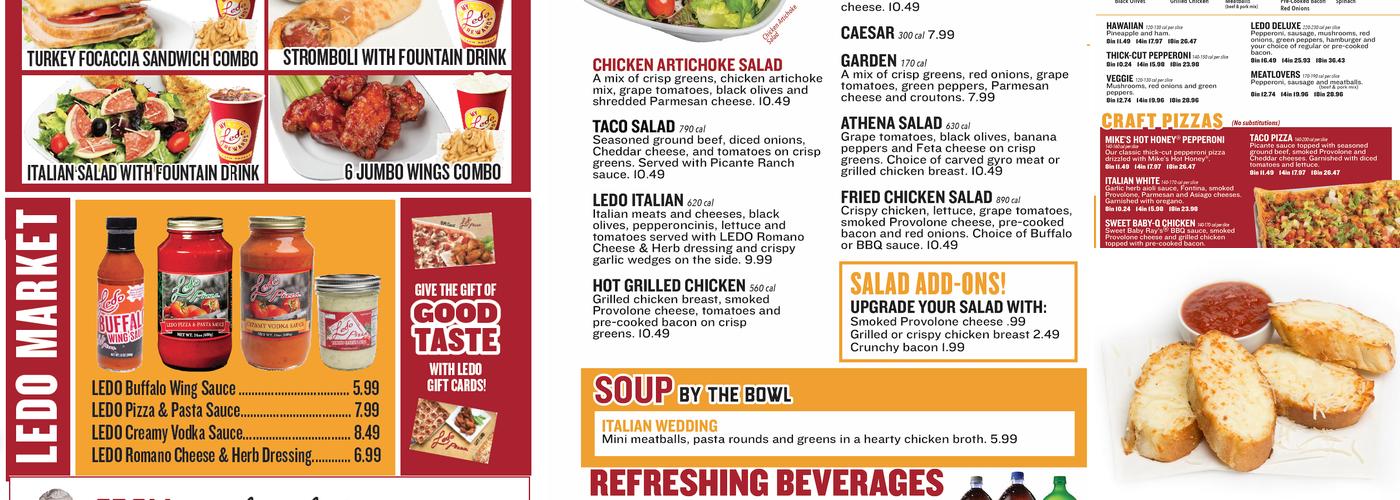 Ledo Pizza Menu
