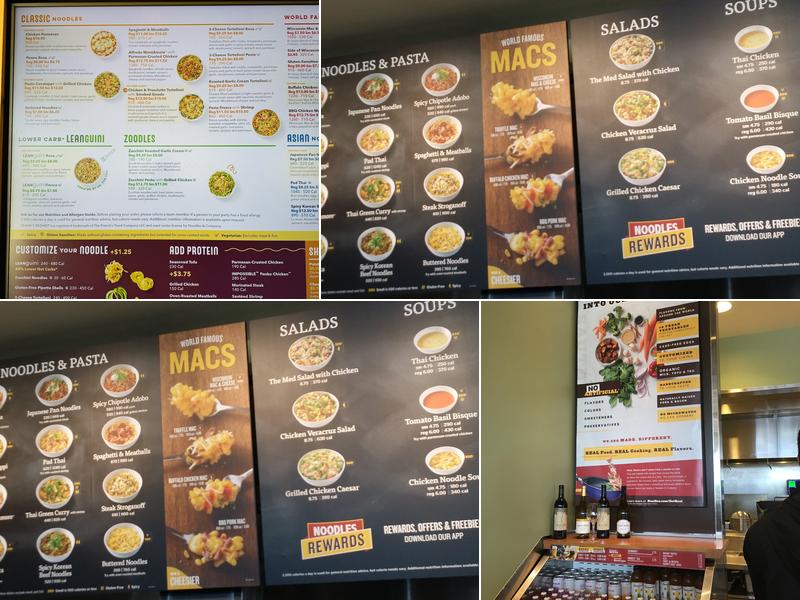 Noodles and Company Menu