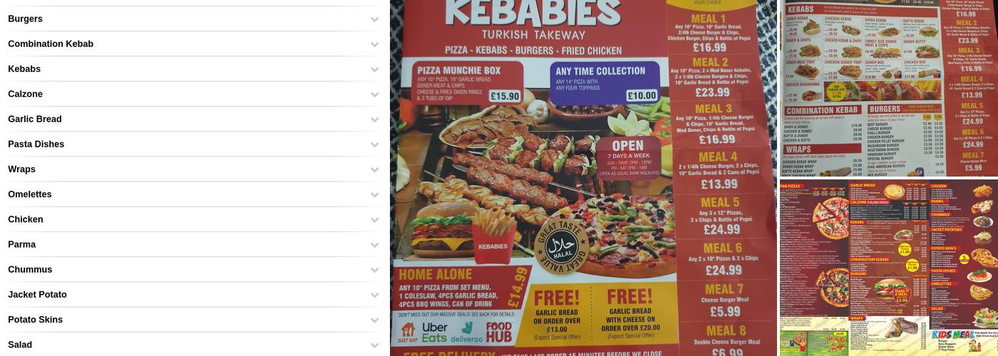 Kebabies Take Away Menu