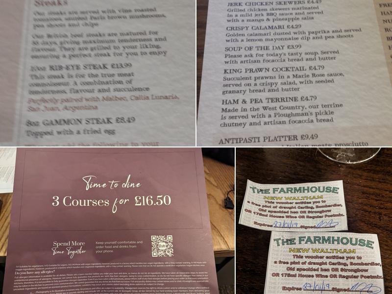 The Farmhouse Pub Menu