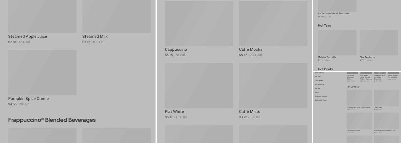 Starbucks Coffee Company Menu