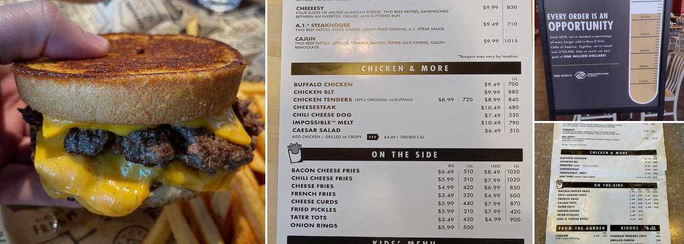 Wayback Burgers Menu