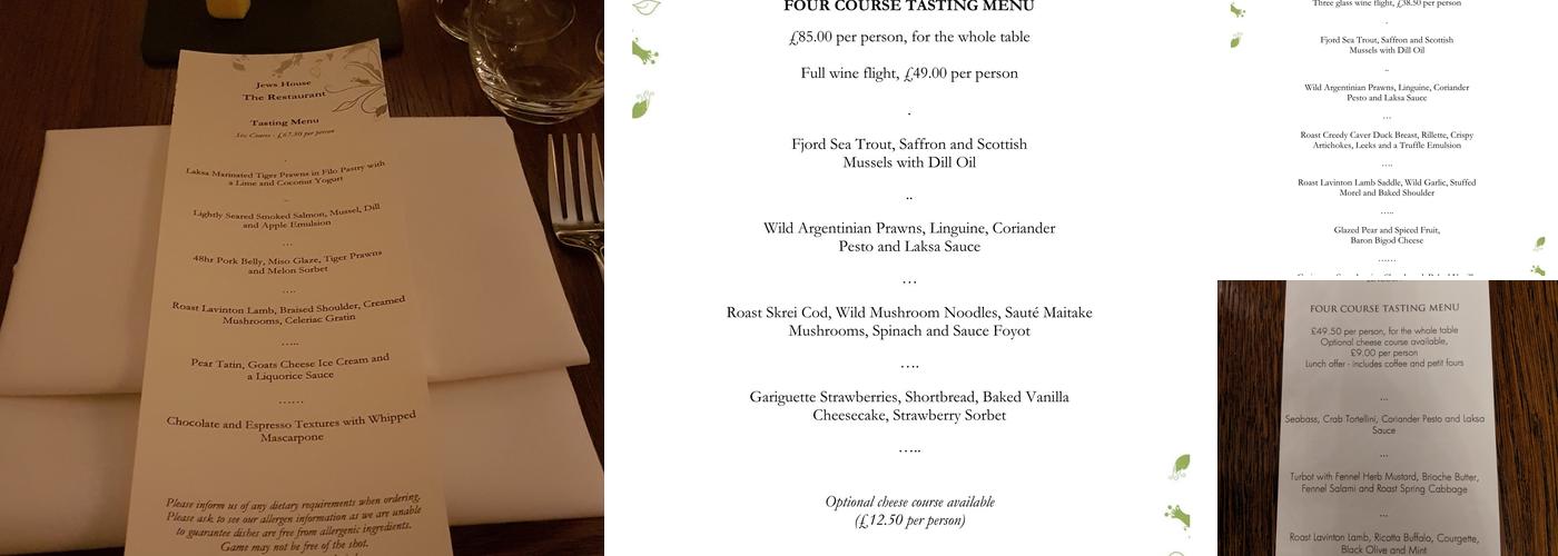 The Jews House Restaurant Menu