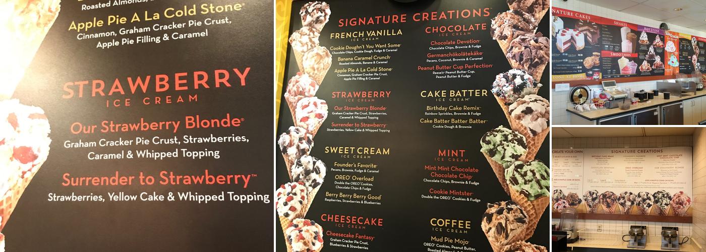 Cold Stone Creamery Menu