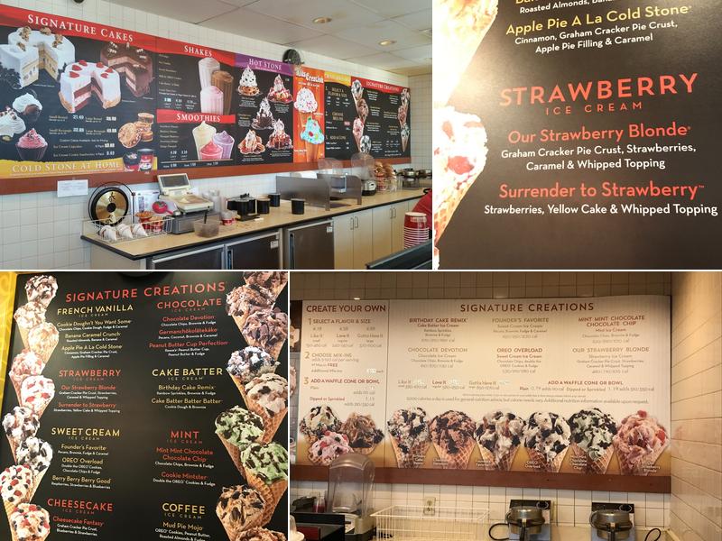 Cold Stone Creamery Menu
