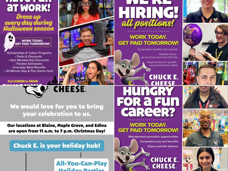 Chuck E. Cheese Menu