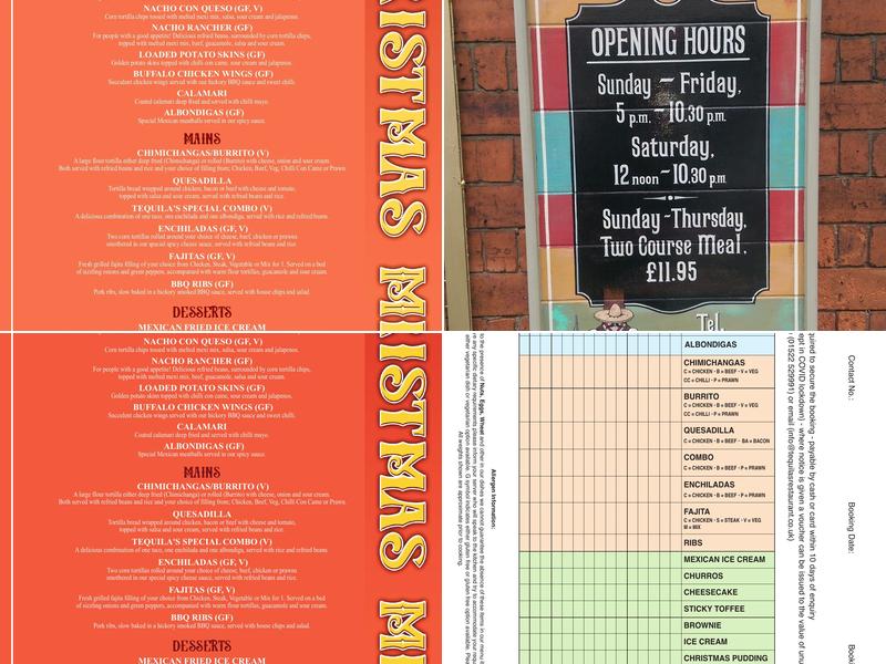 Tequilas Mexican Menu