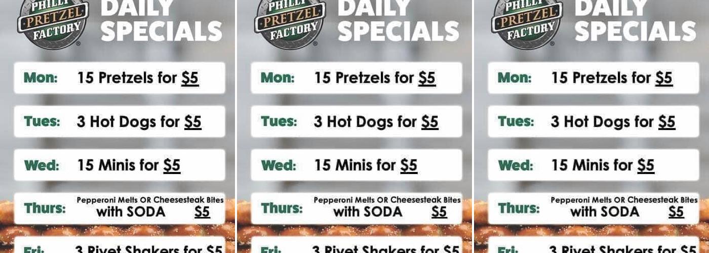 Philly Pretzel Factory Menu