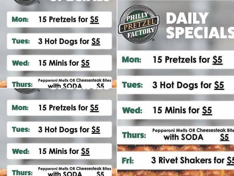 Philly Pretzel Factory Menu