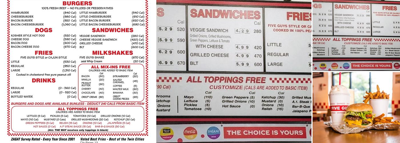Five Guys Menu