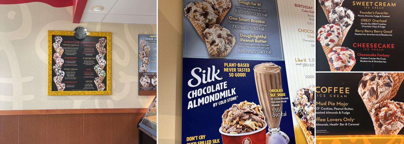 Cold Stone Creamery Menu