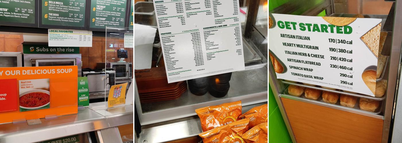 Subway Menu