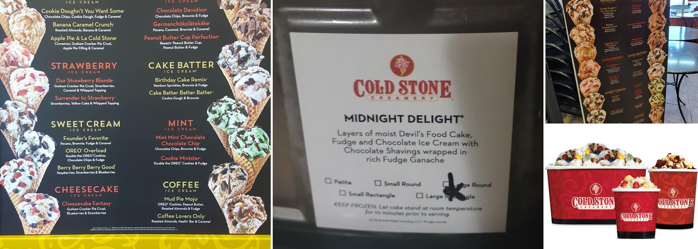 Cold Stone Creamery Menu