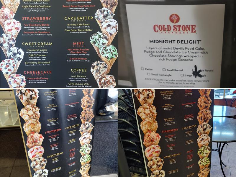 Cold Stone Creamery Menu