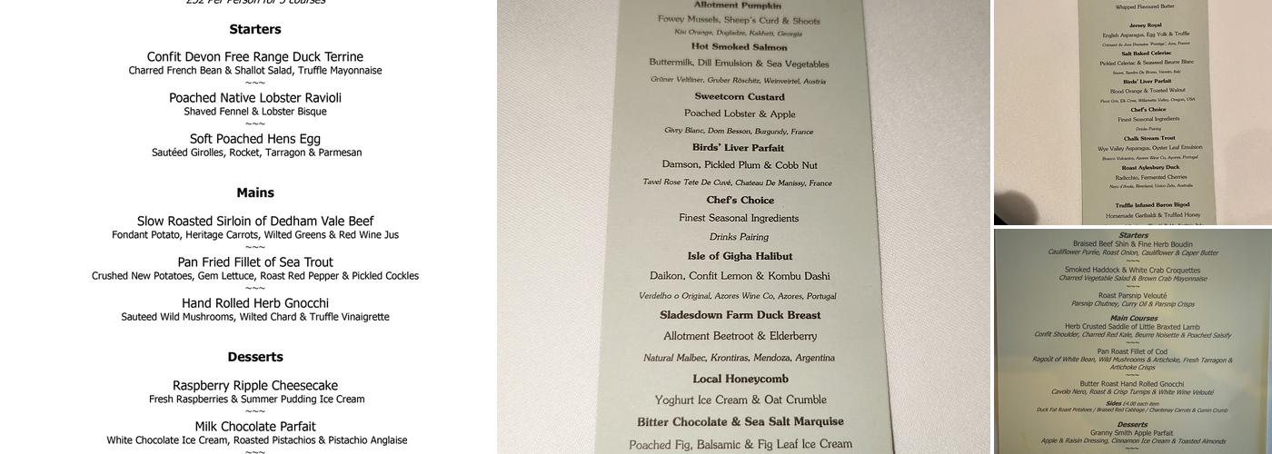 Thompson St Albans Menu