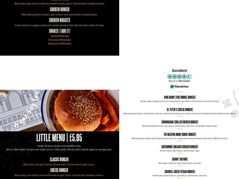 The Meating Room St Albans Menu