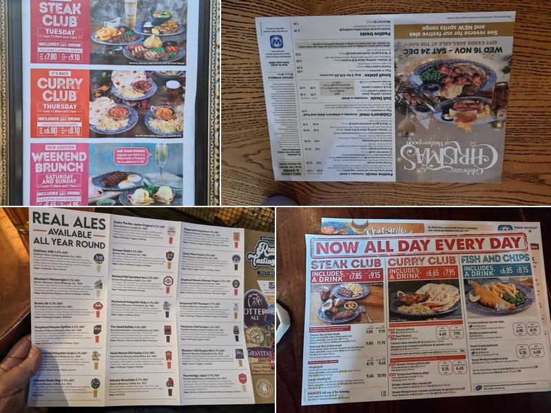 Waterend Barn - JD Wetherspoon Menu