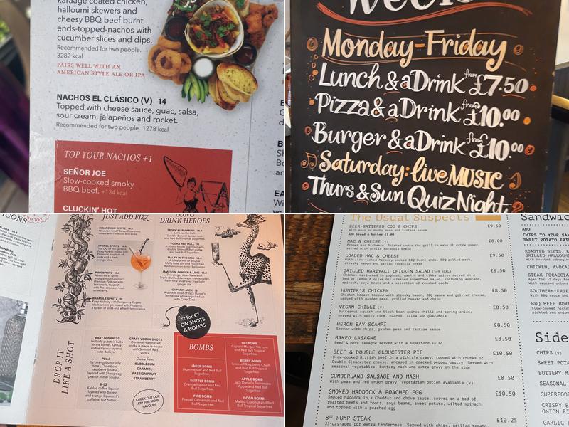 Blacksmiths Arms Menu