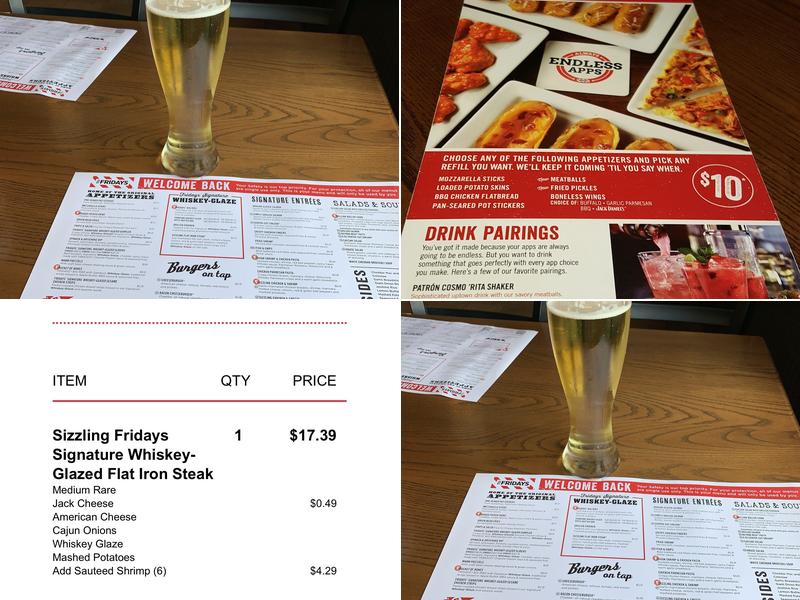 TGI Fridays Menu